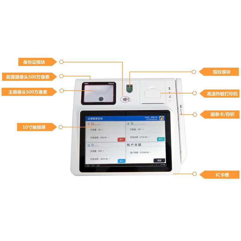 10寸臺(tái)式身份證指紋終端