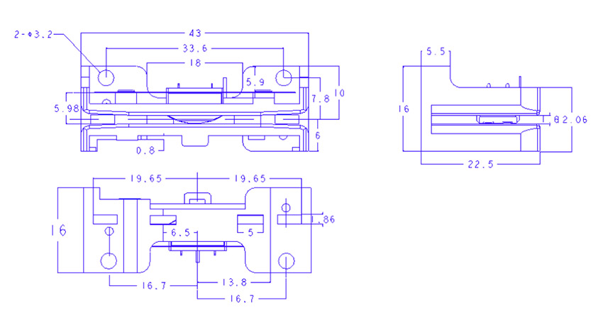 磁條卡閱讀器模塊結構尺寸圖 磁條卡閱讀器模塊結構尺寸圖